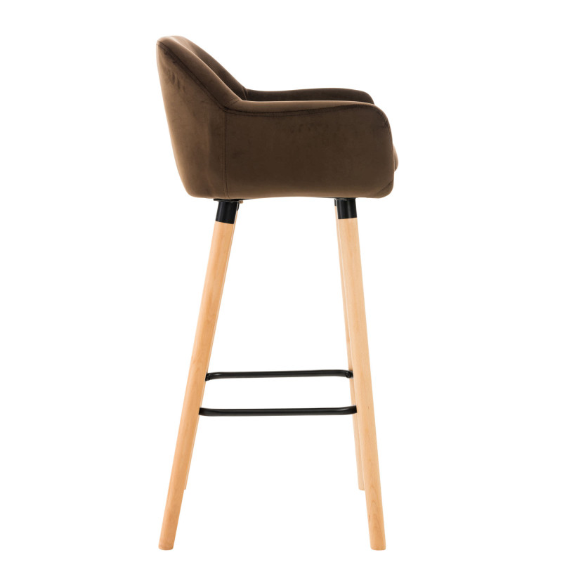 Tabouret de bar Grant en velours brun