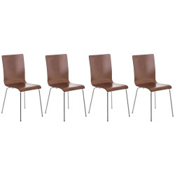 Ensemble de 4 chaises visiteurs Pepe marron