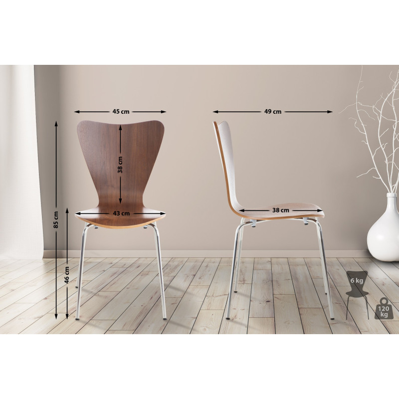 Ensemble de 2 chaises visiteurs Calisto noyer