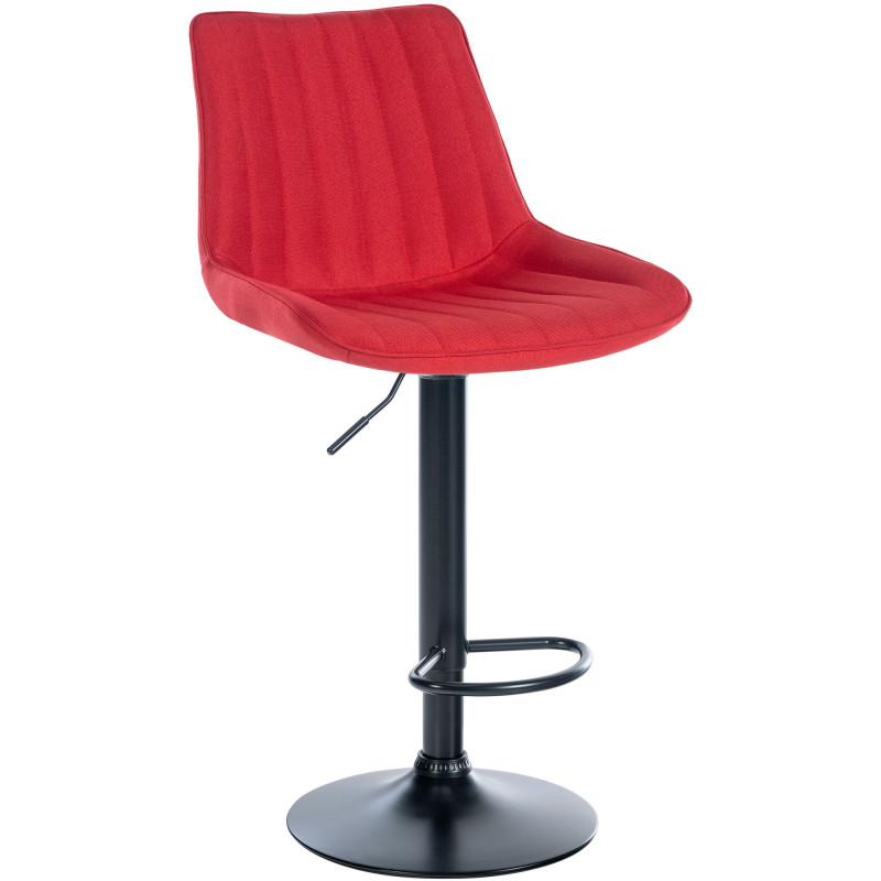 Tabouret de bar Toni tissu noir rouge