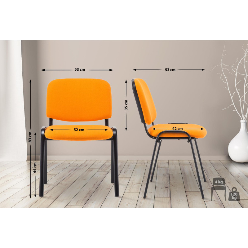 Chaise visiteur Ken V2 tissu orange