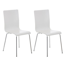 Ensemble de 2 chaises visiteurs Pepe blanches