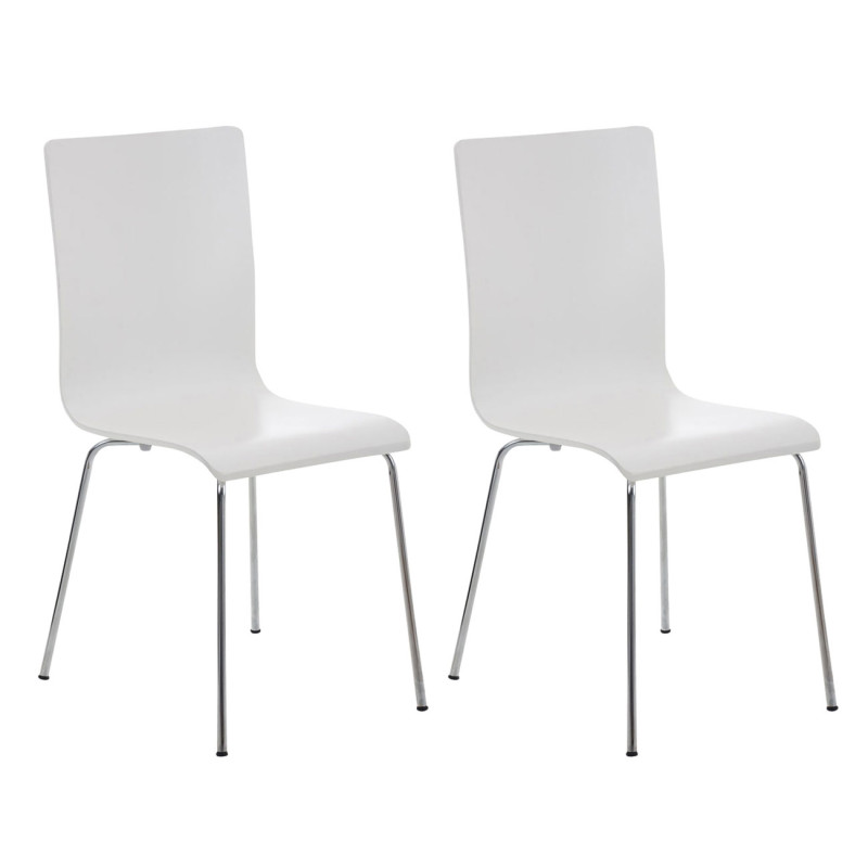 Lot de 2 chaises visiteurs Pepe en blanc