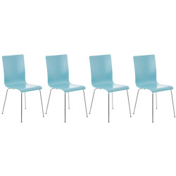 Ensemble de 4 chaises visiteurs Pepe, bleu clair
