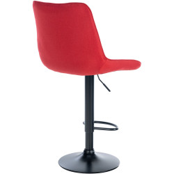 Tabouret de bar Toni tissu noir rouge