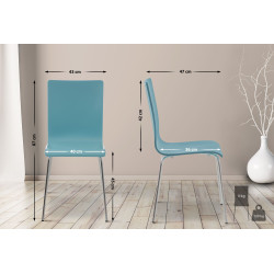 Lot de 2 chaises visiteurs Pepe bleu clair