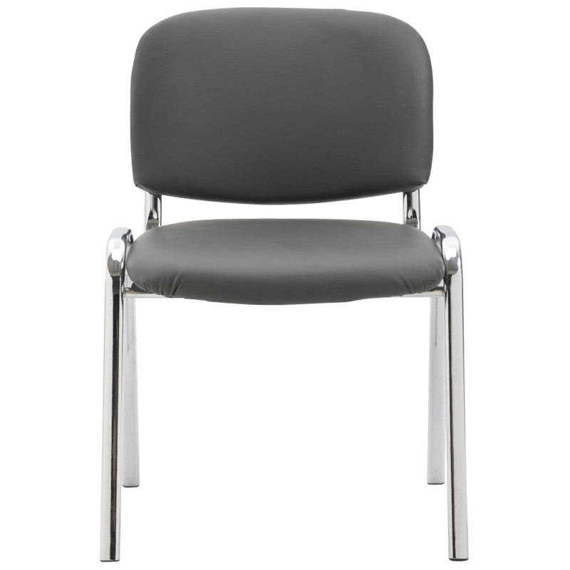 Fauteuil visiteur Ken C, similicuir gris