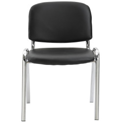 Fauteuil visiteur Ken C, similicuir, noir