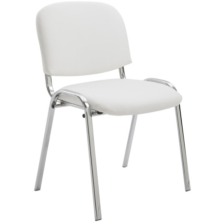 Chaise visiteur Ken C en cuir artificiel blanc