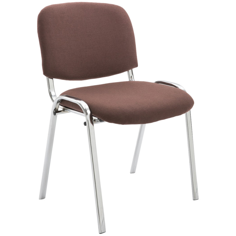 Fauteuil visiteur Ken C, tissu marron