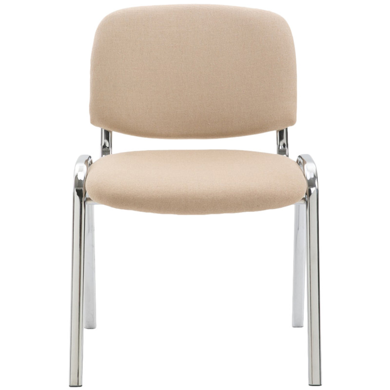 Sedia ospite impilabile KEN in tessuto crema