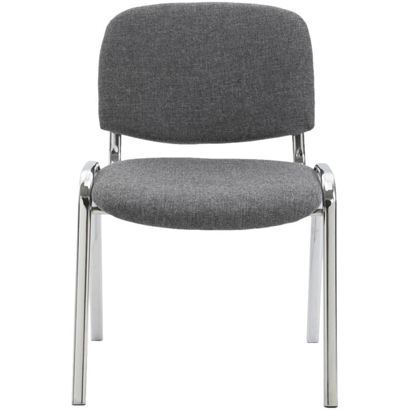 Sedia ospite impilabile KEN in tessuto grigio