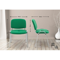 Chaise visiteur Ken C, tissu vert