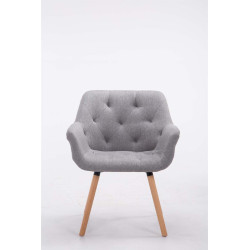 Silla De Comedor Cassidy En Tela Gris,Natural (roble)