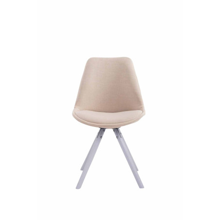 Sedia Toulouse in stoffa gambe tonde crema,bianco