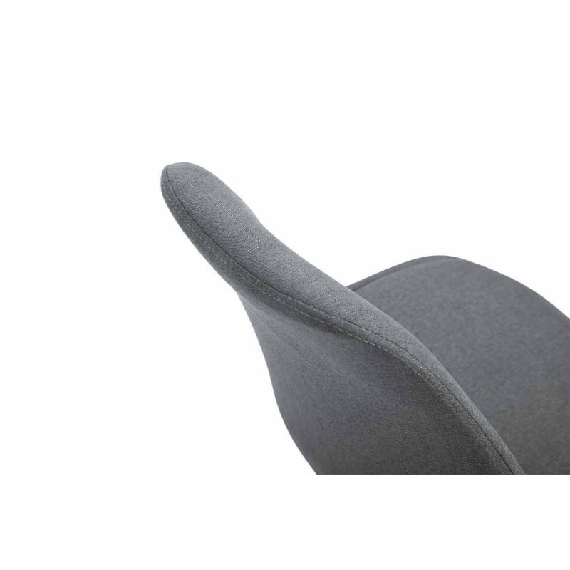 Sedia Toulouse in stoffa gambe tonde grigio scuro,bianco