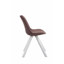 Chaise visiteur Toulouse en tissu carr? blanc marron