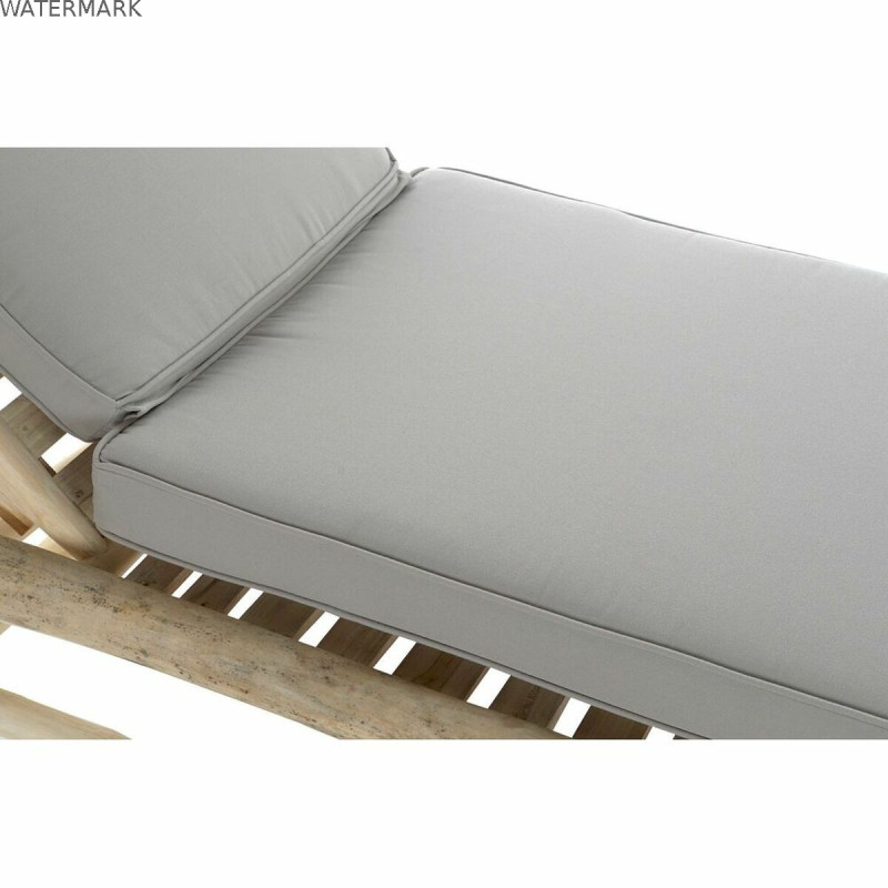 Chaise longue DKD Home Decor Naturel Teck Polyester Gris clair (209 x 86 x 35 cm) Chaise longue DKD Home Decor Naturel Teck Polyester Gris clair (209 x 86 x 35 cm)