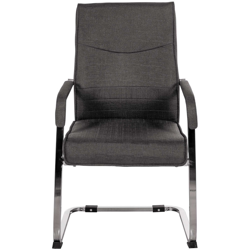 Chaise visiteur Hobart en tissu noir