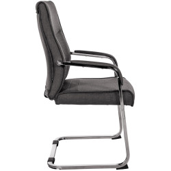 Chaise visiteur Hobart en tissu noir