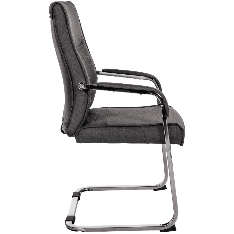 Chaise visiteur Hobart en tissu noir