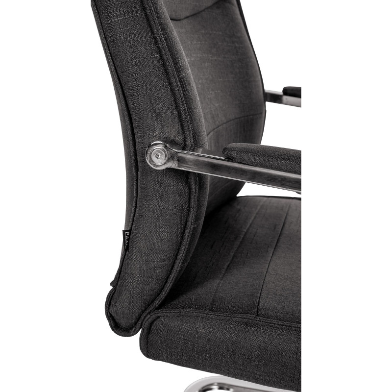 Chaise visiteur Hobart en tissu noir