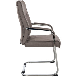 Chaise visiteur Hobart en tissu gris fonc?