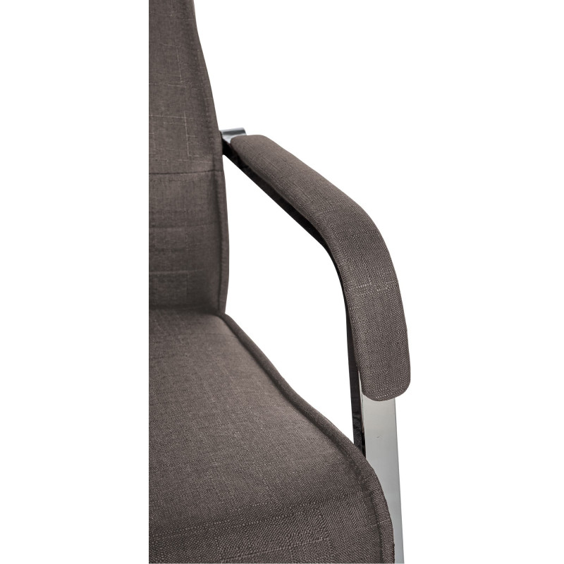 Chaise visiteur Hobart en tissu gris fonc?