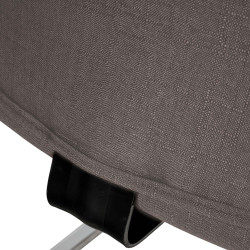 Chaise visiteur Hobart en tissu gris fonc?