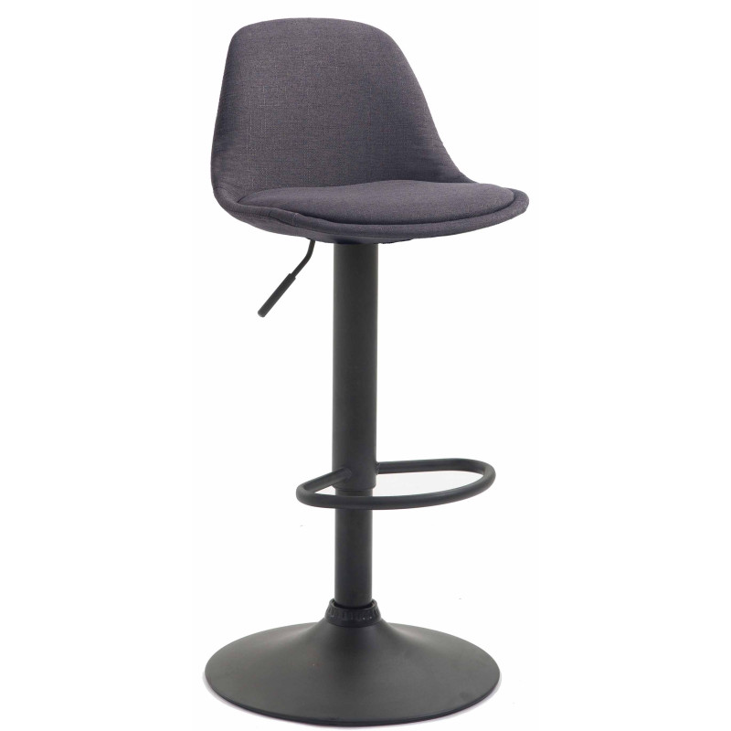 Tabouret de bar Kiel, tissu gris foncé