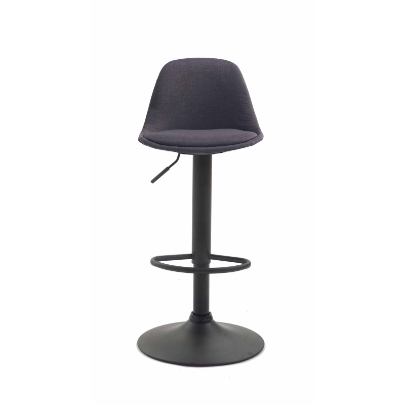 Tabouret de bar Kiel, tissu gris foncé