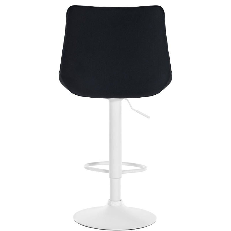 Tabouret de bar Toni tissu blanc noir