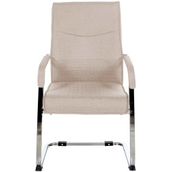 Chaise visiteur Hobart en tissu taupe
