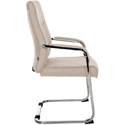 Chaise visiteur Hobart en tissu taupe