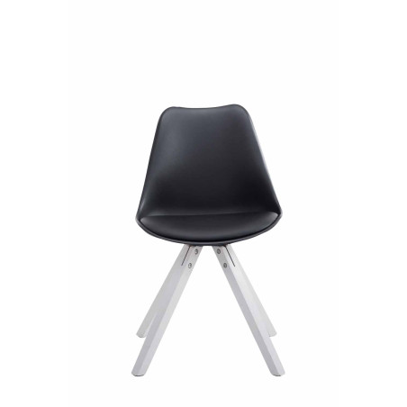 Sedia Toulouse in similpelle gambe quadrate nero,bianco