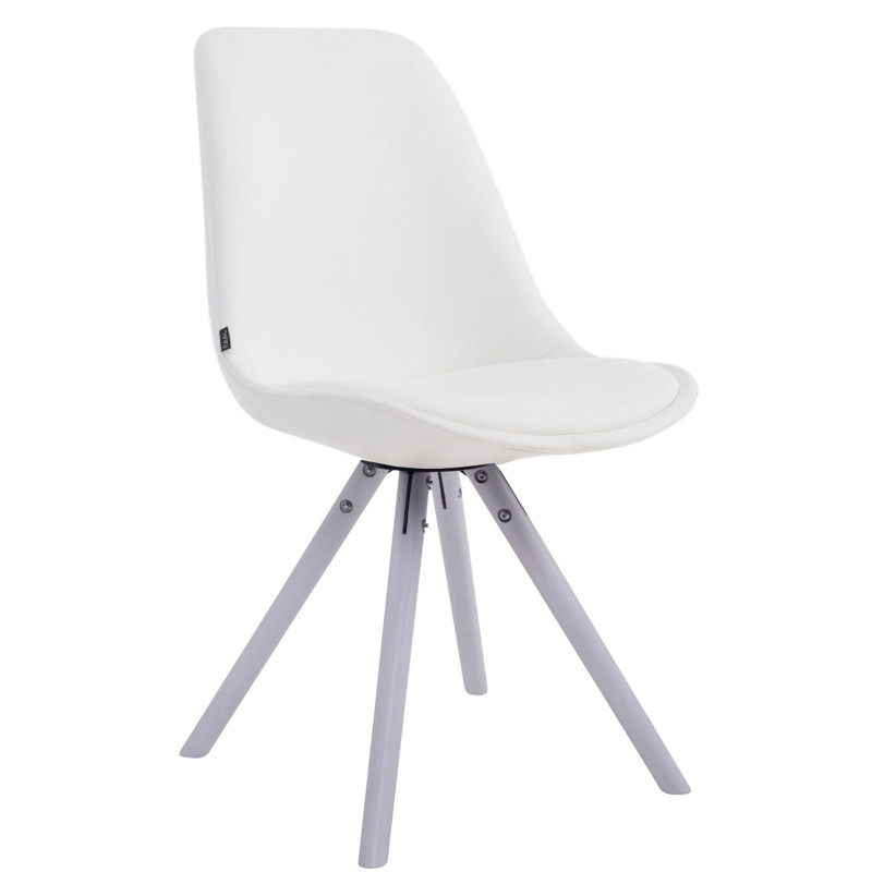 Chaise visiteur Laval Ronde blanche blanche