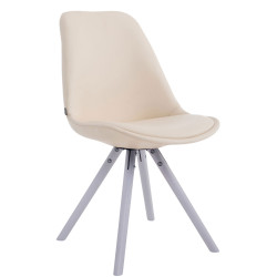 Chaise ronde pour visiteurs Laval, blanc/cr?me