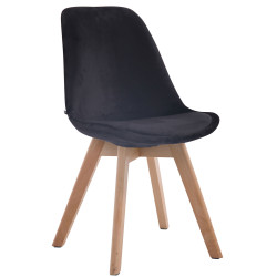 Fauteuil visiteur Borneo V2 velours naturel noir