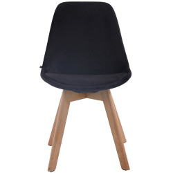 Chaise visiteur Borneo V2 velours natura noir