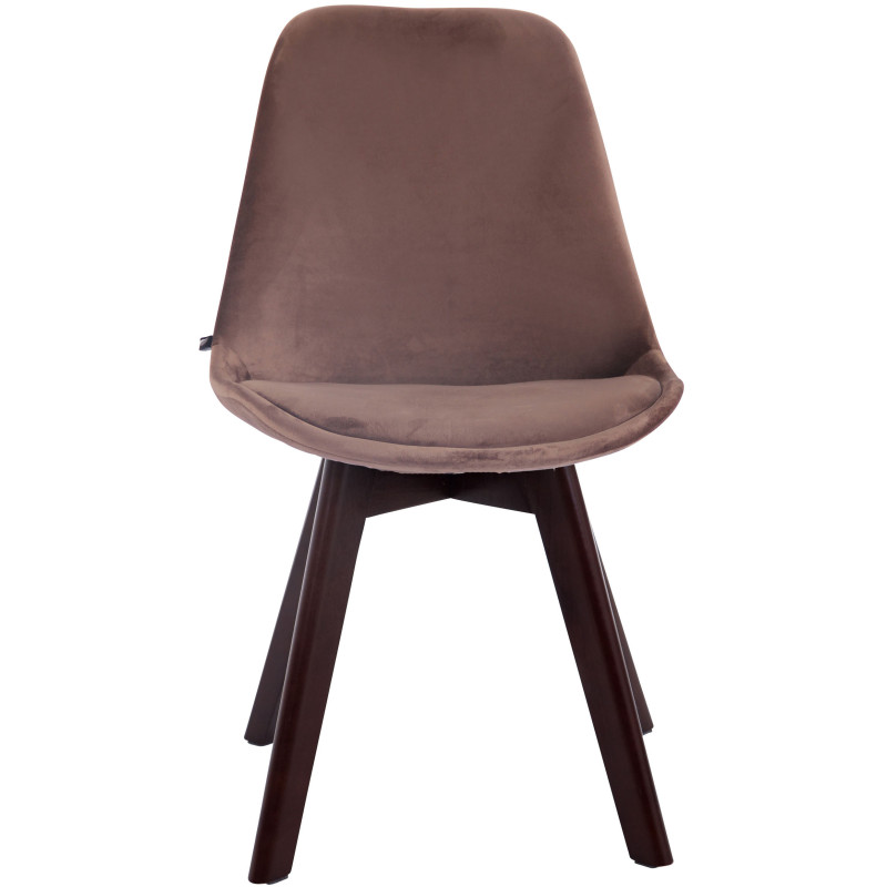 Fauteuil visiteur Borneo V2 en velours marron noyer