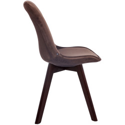 Fauteuil visiteur Borneo V2 en velours marron noyer