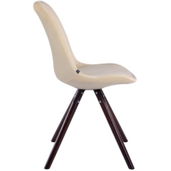 Fauteuil visiteur Toulouse en velours rond couleur cappuccino cr?me