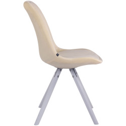 Fauteuil visiteur Toulouse rond en velours blanc cr?me
