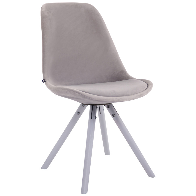 Sedia Toulouse in velluto grigio,bianco