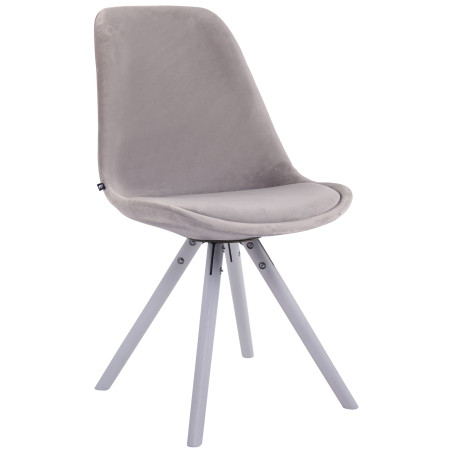 Sedia Toulouse in velluto grigio,bianco