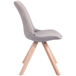 Sedia Toulouse in velluto gambe quadrate grigio,natura