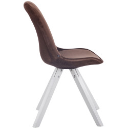 Chaise visiteur Toulouse velours Carré blanc marron