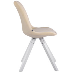 Chaise visiteur Toulouse en velours carr? blanc cr?me