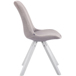 Chaise visiteur Toulouse velours Carré blanc gris