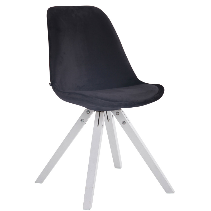 Chaise visiteur Toulouse en velours carr? blanc noir